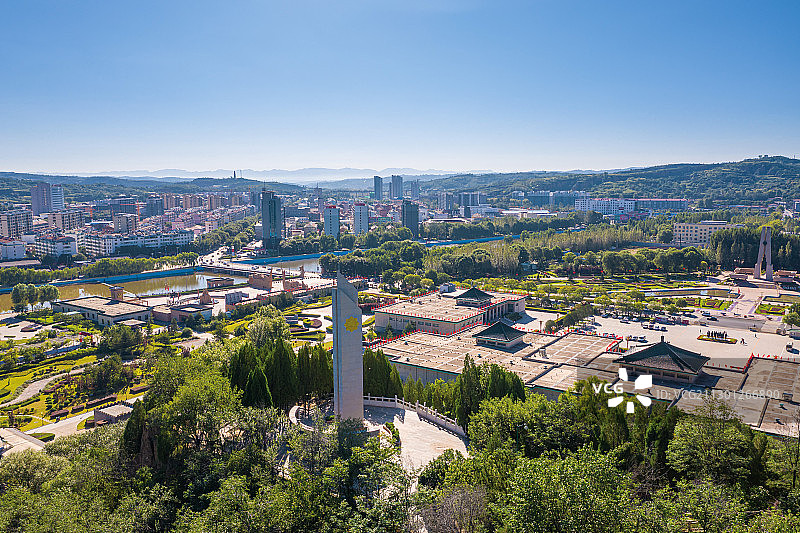 航拍长治武乡八路军纪念馆图片素材