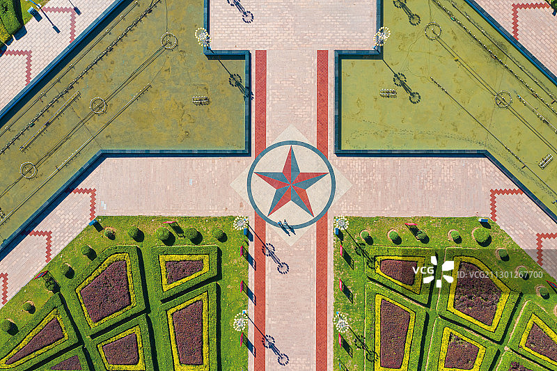 航拍长治武乡胜利广场图片素材