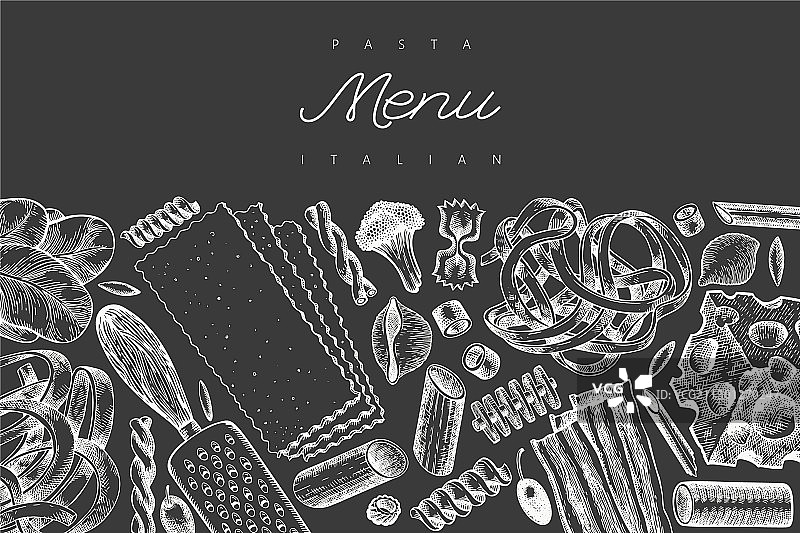 手绘意大利面设计模板图片素材
