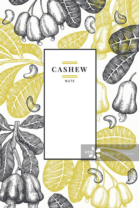 手绘腰果设计模板图片素材