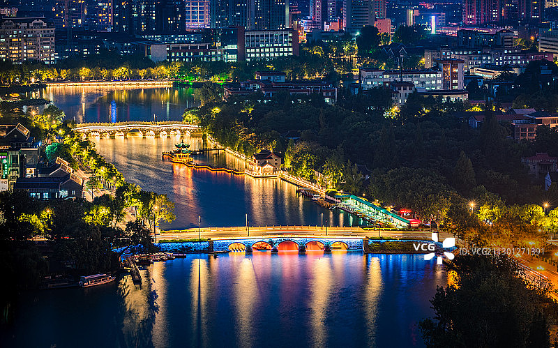 南通人民公园夜景图片素材