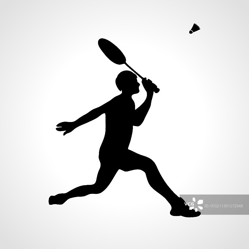 专业羽毛球运动员剪影图片素材