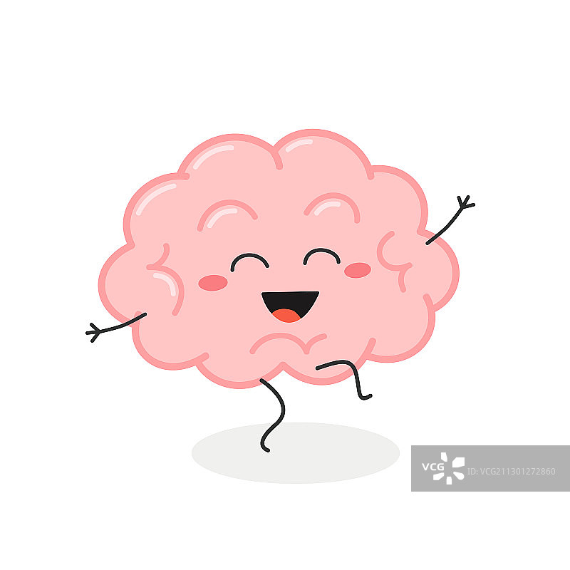 跳舞的卡通大脑角色图片素材