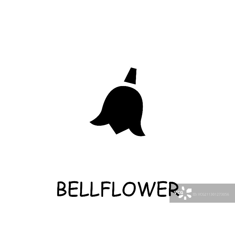 风铃草扁平图标图片素材