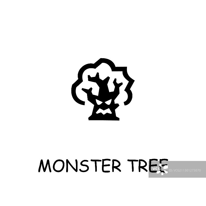 怪物树扁平图标图片素材