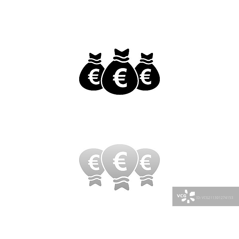 钱袋图标扁平风格图片素材