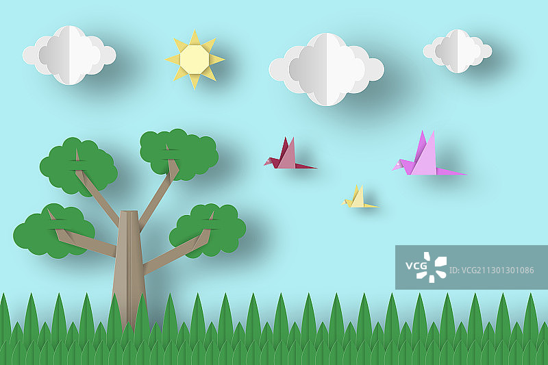 纸质折纸概念图片素材