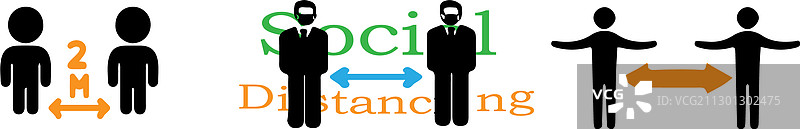 背景隔离的社交疏离图标图片素材