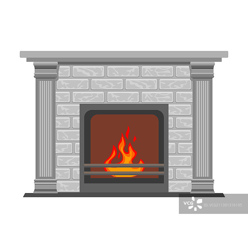 壁炉卡通图标图片素材