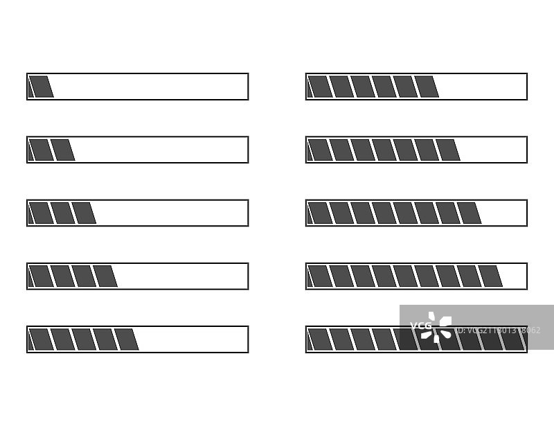 从5到100的加载进度条状态图片素材