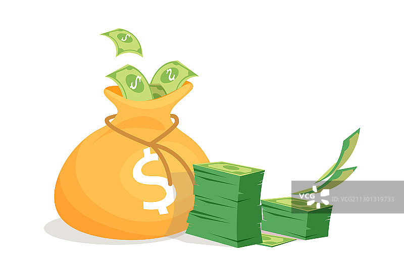 扁平风格钱袋图片素材