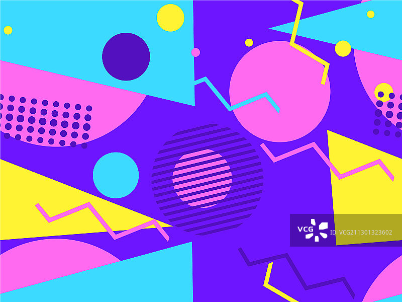 孟菲斯无缝模式与几何形状图片素材