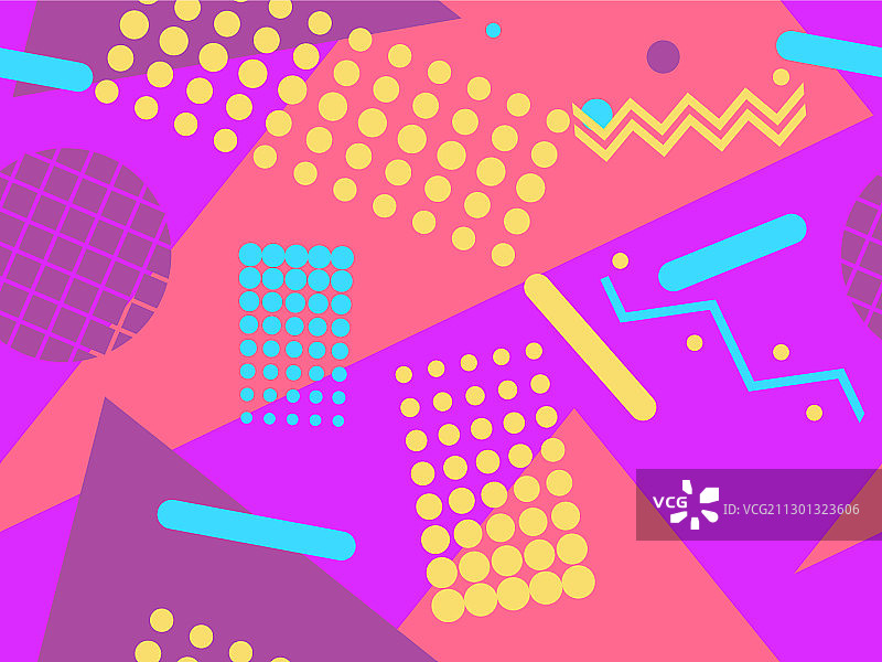 孟菲斯无缝模式与几何形状图片素材