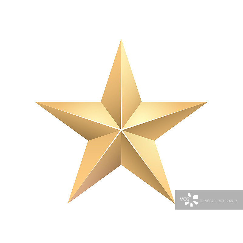 金色3D高光星星图片素材