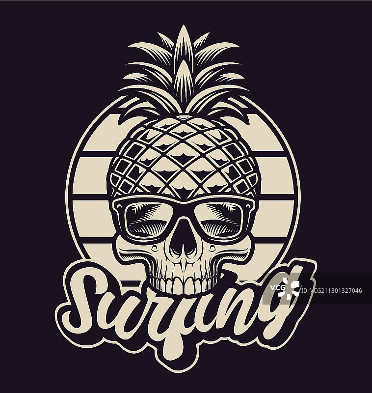 夏季草帽黑白骷髅图片素材