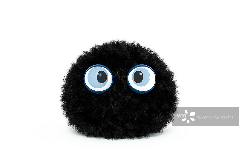 毛绒卡通小角色表情 3D渲染图片素材