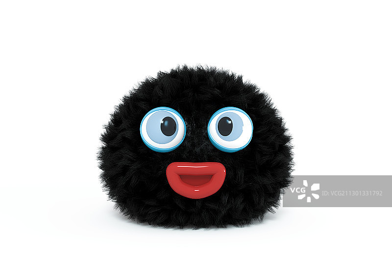 毛绒卡通小角色表情 3D渲染图片素材