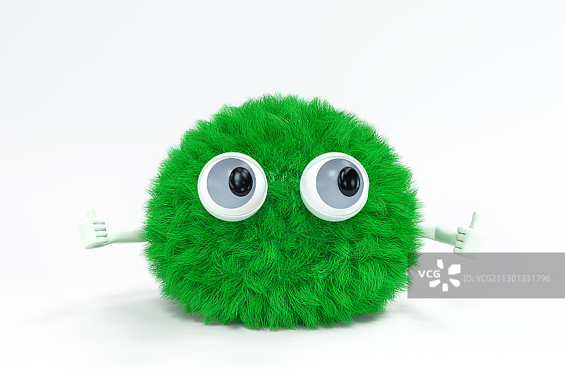 毛绒卡通小角色表情 3D渲染图片素材