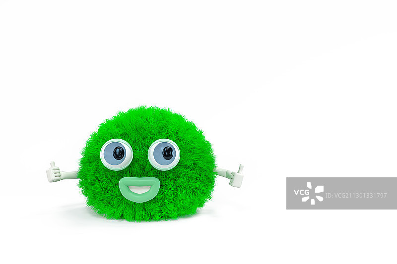 毛绒卡通小角色表情 3D渲染图片素材