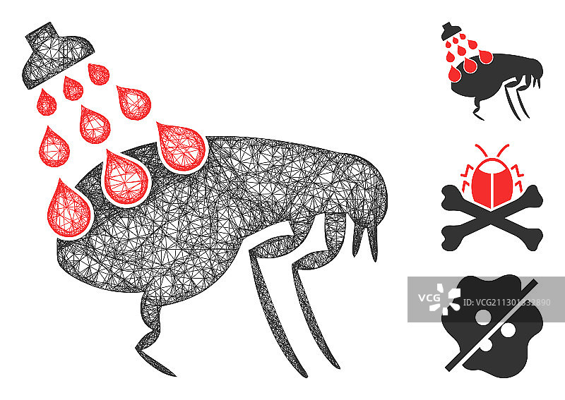 摆脱跳蚤多边形网格图片素材