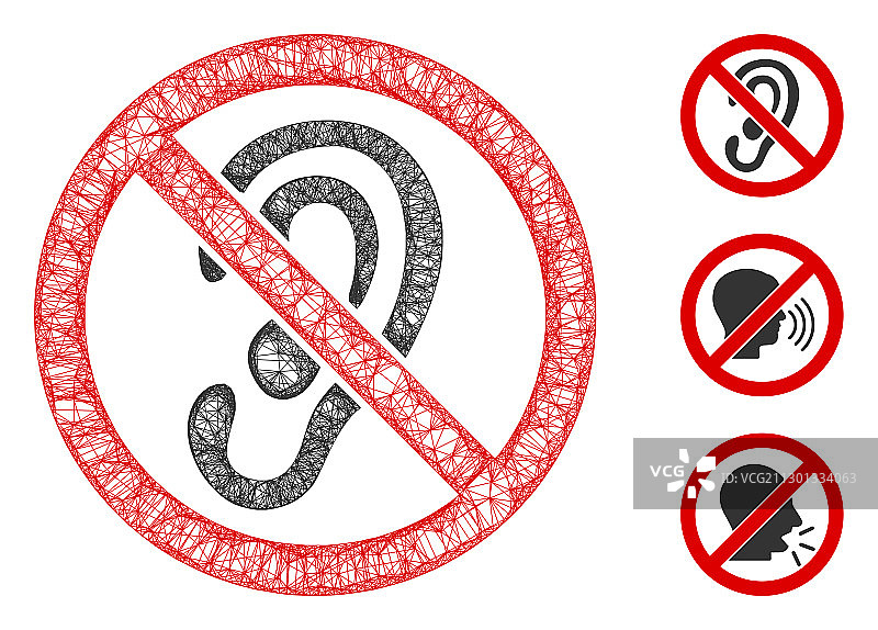 禁止收听多边形网络网格图片素材