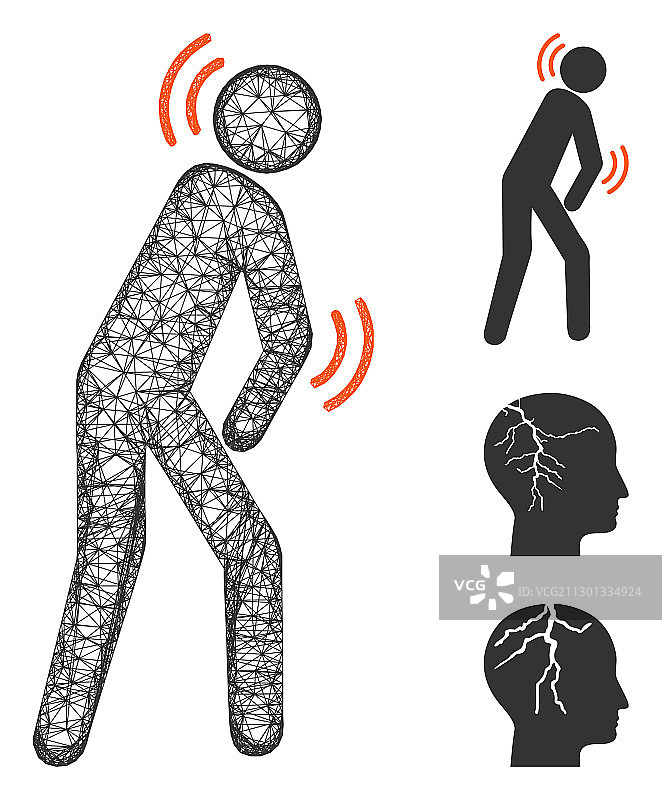 帕金森病多边形网络网格图片素材