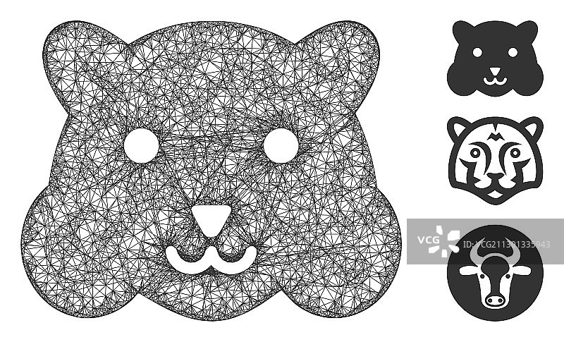 仓鼠头部多边形网格图片素材