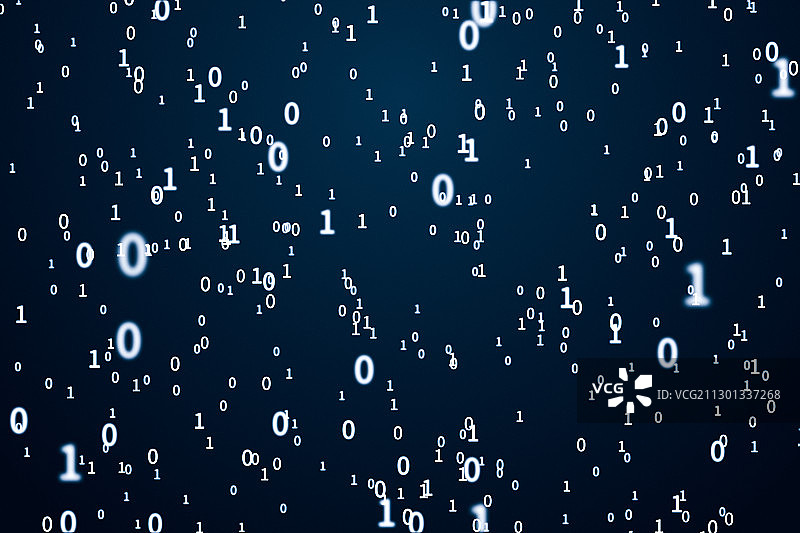 二进制0和1数字科技背景 3D渲染图片素材