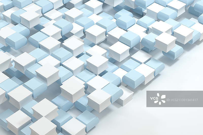 蓝白相间方块背景 3D渲染图片素材