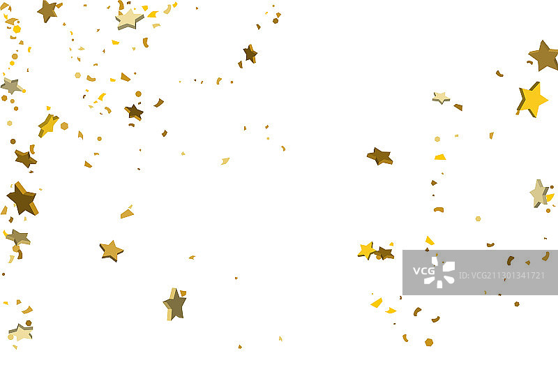 金色立体星星纸屑图片素材