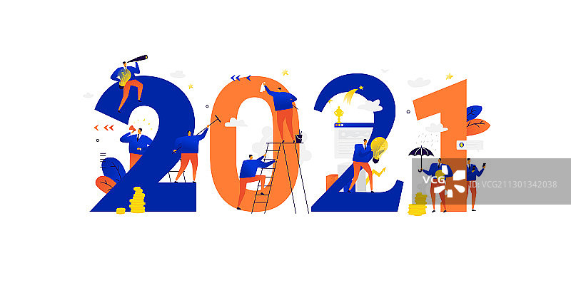 办公室职员准备庆祝新年图片素材