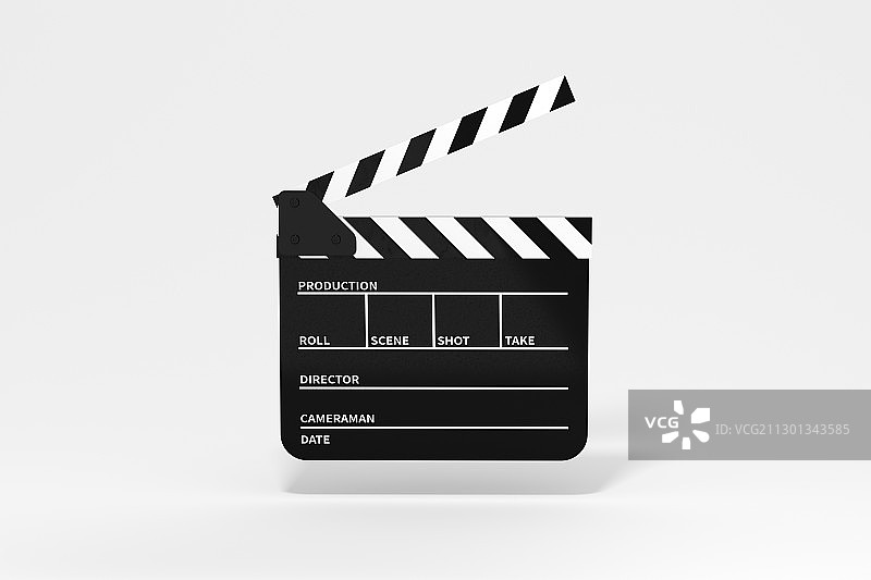 场记板与白色背景 3D渲染图片素材