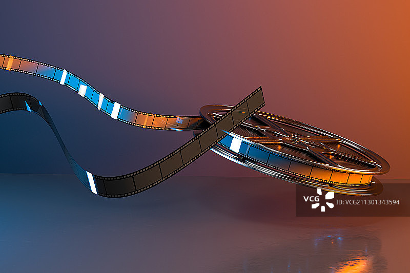 电影工业胶卷 3D渲染图片素材