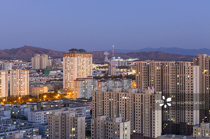 乌鲁木齐天山区住宅区城市夜景图片素材