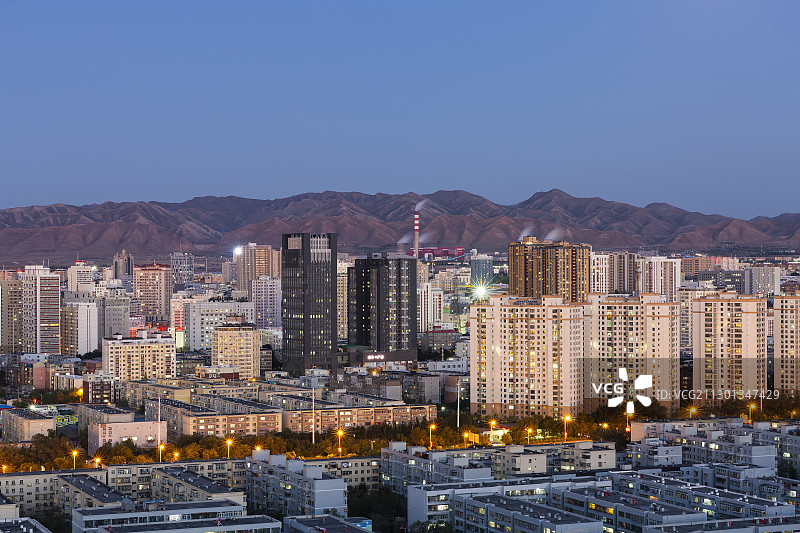 乌鲁木齐天山区住宅区城市夜景图片素材