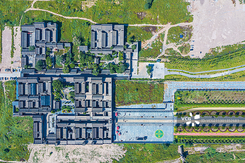 航拍晋中乔家大院图片素材