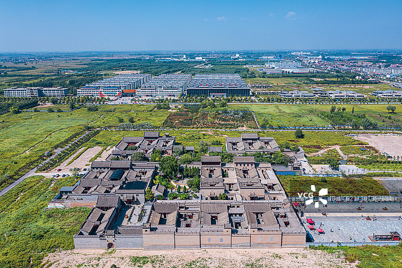 航拍晋中乔家大院图片素材