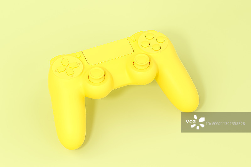黄色游戏手柄 3D渲染图片素材