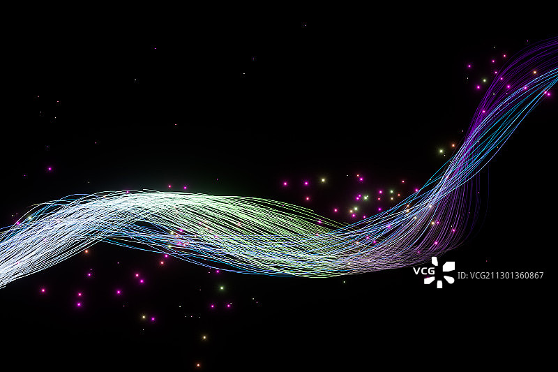 流动渐变的线条背景 3D渲染图片素材