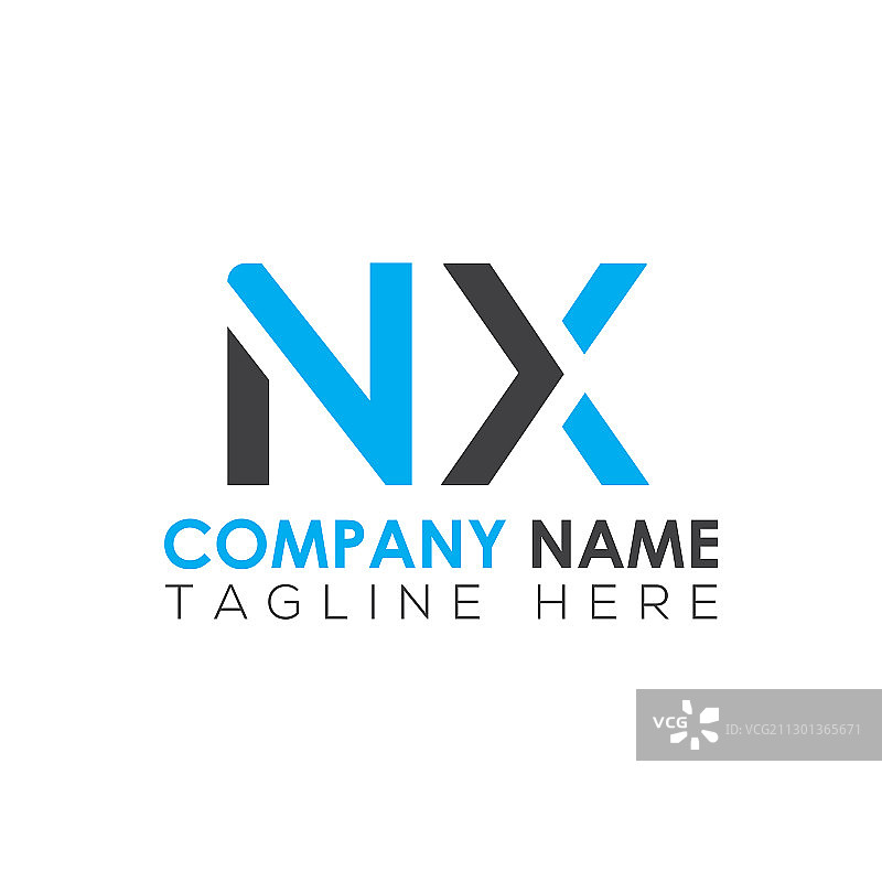 字母NX创意标志设计模板图片素材