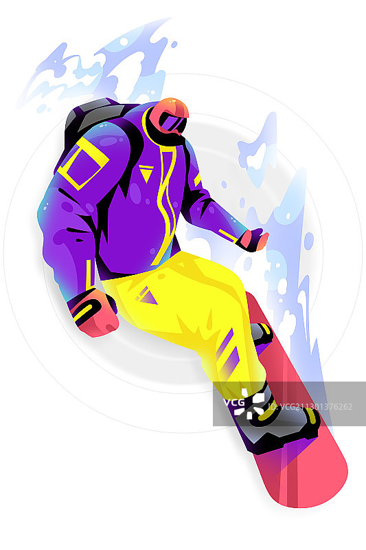 会运动员单板滑雪的插画图片素材