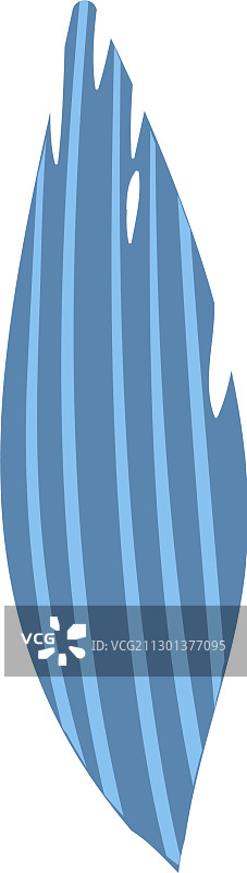 手绘风格的热带蓝色长叶图标图片素材