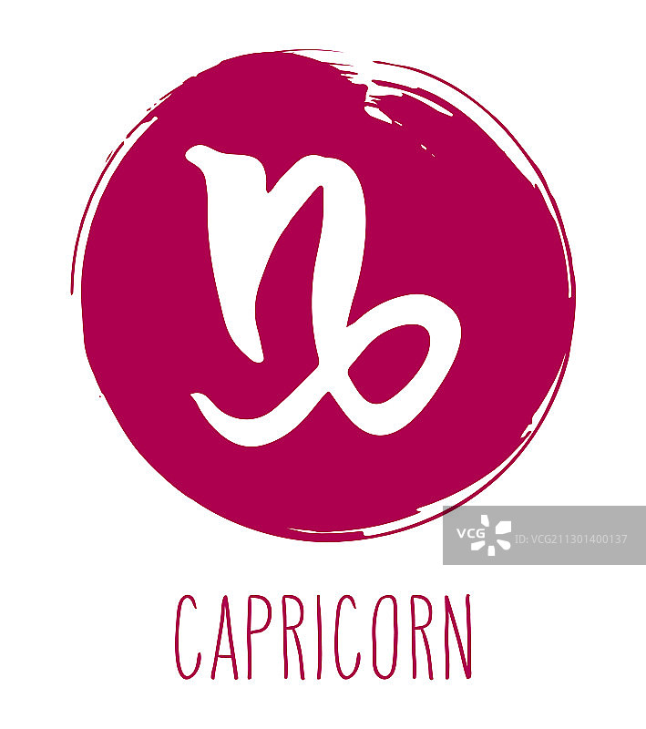 手绘摩羯座图片素材