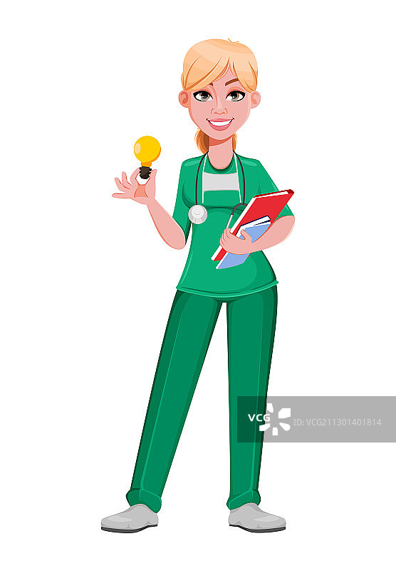 有好主意的漂亮女医生图片素材