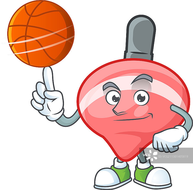 玩篮球的红色中国风玩具图片素材