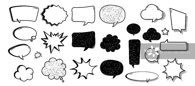 卡通漫画语音气泡聊天云图片素材