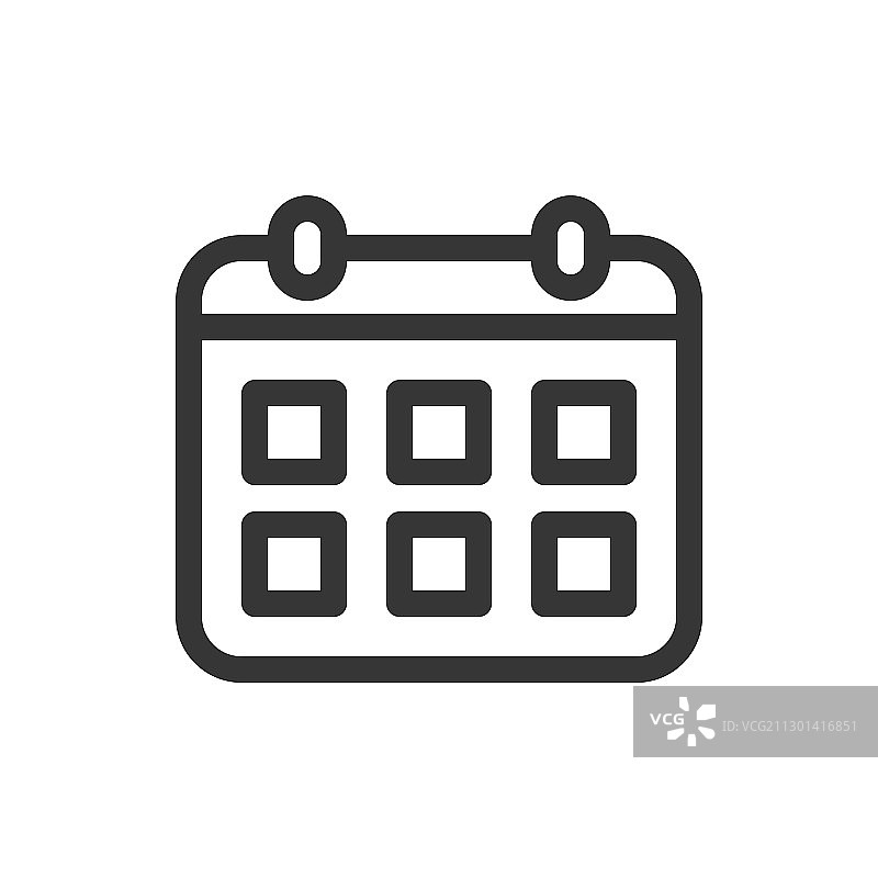 日历日程线条风格图标图片素材