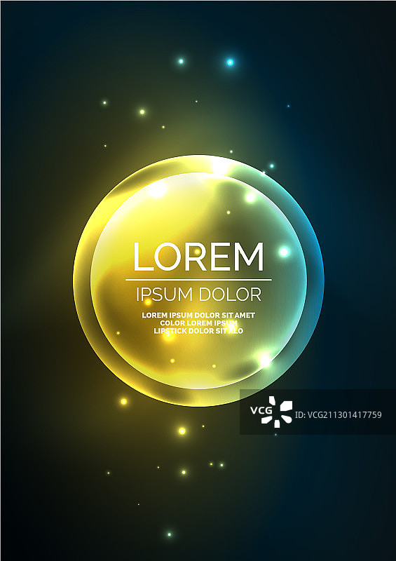 发光的霓虹灯，闪亮的透明气泡玻璃图片素材