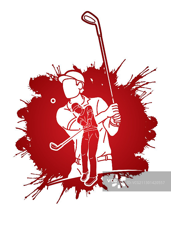 高尔夫球手卡通运动图形图片素材