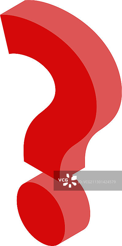 2.5D红色问号图标图片素材